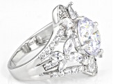 Pre-Owned White Cubic Zirconia Rhodium Over Sterling Silver Ring 10.05ctw
