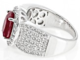 Pre-Owned Red Mahaleo(R) Ruby Rhodium Over Sterling Silver Ring 4.35ctw