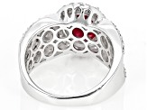 Pre-Owned Red Mahaleo(R) Ruby Rhodium Over Sterling Silver Ring 4.35ctw