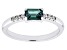 Pre-Owned Blue Lab Created Alexandrite & White Zircon Rhodium Over Sterling Silver June Birthstone R
