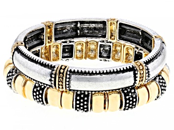 Picture of Pre-Owned Two-Tone Set of 2 Stretch Bracelets