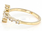 Pre-Owned White Diamond 10k Yellow Gold Cross Band Ring 0.25ctw