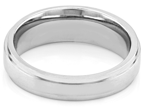 Pre-Owned White Diamond Accent Stainless Steel Mens Cross Ring