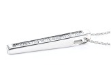 Pre-Owned White Diamond 10k White Gold Slide Pendant With Rope Chain 0.15ctw