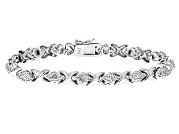 Picture of Pre-Owned White Diamond Accent Rhodium Over Bronze Tennis Bracelet