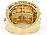 Pre-Owned White Diamond 14k Yellow Gold Over Sterling Silver Wide Band Ring 0.50ctw