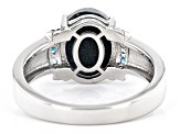 Pre-Owned Australian Opal Triplet Rhodium Over Sterling Silver Ring
