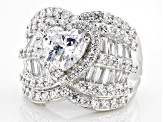 Pre-Owned White Cubic Zirconia Platinum Over Sterling Silver Ring 6.85ctw