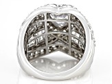 Pre-Owned White Cubic Zirconia Platinum Over Sterling Silver Ring 6.85ctw