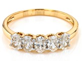 Pre-Owned White Diamond 14k Yellow Gold 5-Stone Band Ring 0.85ctw