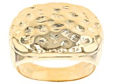Pre-Owned Moda Al Massimo® 18k Yellow Gold Over Bronze Hammered Ring