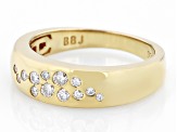Pre-Owned Moissanite 14k Yellow Gold Over Silver Ring .34ctw DEW.