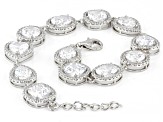 Pre-Owned White Cubic Zirconia Rhodium Over Sterling Silver Bracelet 29.96ctw