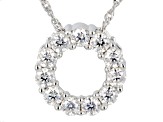 Pre-Owned Moissanite Platineve Circle Pendant 1.10ctw DEW.