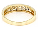 Pre-Owned White Diamond Accent 10k Yellow Gold Mens Band Ring