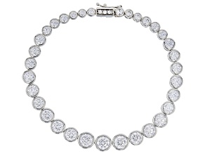 Pre-Owned White Cubic Zirconia Rhodium Over Sterling Silver Bracelet 17.30ctw