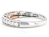 Pre-Owned Moissanite Platineve and 14k rose gold over sterling silver band .56ctw DEW