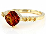 Pre-Owned Orange Madeira Citrine 18k Yellow Gold Over Sterling Silver Ring 1.48ctw