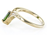 Pre-Owned Green Chrome Diopside 18k Yellow Gold Over Silver Ring 0.56ctw