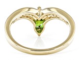 Pre-Owned Green Chrome Diopside 18k Yellow Gold Over Silver Ring 0.56ctw