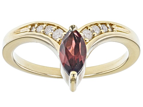Pre-Owned Red Vermelho Garnet™ 18k Yellow Gold Over Sterling Silver Ring 0.73ctw