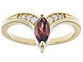 Pre-Owned Red Vermelho Garnet™ 18k Yellow Gold Over Sterling Silver Ring 0.73ctw
