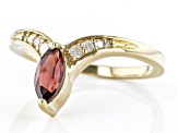 Pre-Owned Red Vermelho Garnet™ 18k Yellow Gold Over Sterling Silver Ring 0.73ctw