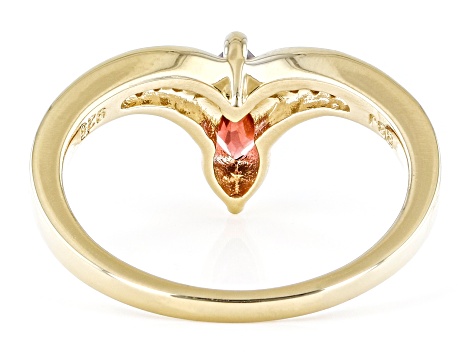 Pre-Owned Red Vermelho Garnet™ 18k Yellow Gold Over Sterling Silver Ring 0.73ctw