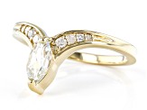 Pre-Owned White Topaz 18k Yellow Gold Over Silver Ring 0.62ctw