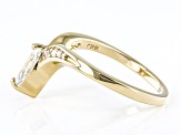 Pre-Owned White Topaz 18k Yellow Gold Over Silver Ring 0.62ctw