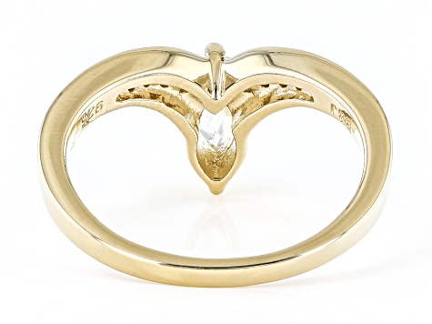 Pre-Owned White Topaz 18k Yellow Gold Over Silver Ring 0.62ctw