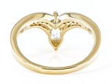 Pre-Owned White Topaz 18k Yellow Gold Over Silver Ring 0.62ctw