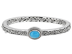 Pre-Owned Sleeping Beauty Turquoise Silver Bangle Bracelet