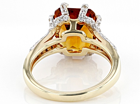Pre-Owned Orange Madeira Citrine 18K Yellow Gold Over Silver Ring 3.85ctw