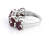 Pre-Owned Red Indian Ruby Rhodium Over Sterling Silver Ring 2.40ctw