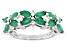 Pre-Owned Green Emerald Rhodium Over Sterling Silver Ring 1.99ctw