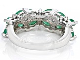 Pre-Owned Green Emerald Rhodium Over Sterling Silver Ring 1.99ctw