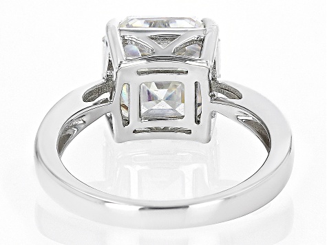 Pre-Owned Strontium Titanate rhodium over sterling silver solitaire ring 6.25ct