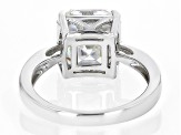 Pre-Owned Strontium Titanate rhodium over sterling silver solitaire ring 6.25ct