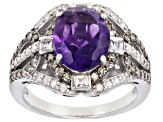 Pre-Owned Purple Amethyst Rhodium Over Silver Ring 2.66ctw