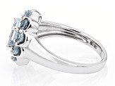 Pre-Owned Aquamarine Rhodium Over Sterling Silver Ring 1.80ctw