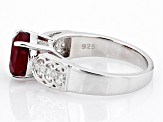 Pre-Owned Red Mahaleo® Ruby Rhodium Over Sterling Silver Ring 3.36ctw