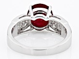 Pre-Owned Red Mahaleo® Ruby Rhodium Over Sterling Silver Ring 3.36ctw