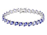 Pre-Owned Blue Tanzanite Rhodium Over Sterling Silver Tennis Bracelet 14.19ctw