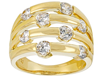 Picture of Pre-Owned White Cubic Zirconia 18k Yellow Gold Over Sterling Silver Ring 2.68ctw