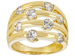 Pre-Owned White Cubic Zirconia 18k Yellow Gold Over Sterling Silver Ring 2.68ctw