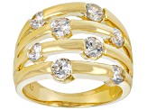 Pre-Owned White Cubic Zirconia 18k Yellow Gold Over Sterling Silver Ring 2.68ctw