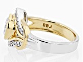 Pre-Owned Moissanite Platineve And 14k Yellow Gold Over Silver Ring 1.46ctw DEW.