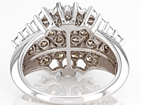 Pre-Owned Diamond 10k White Gold Cluster Ring 1.50ctw