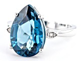 Pre-Owned London Blue Topaz Rhodium Over Sterling Silver Ring 5.69ctw